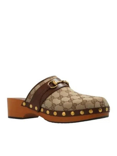 Horsebit GG Canvas Slippers Beige - GUCCI - BALAAN 2