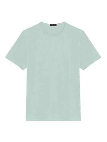 Precise Luxe Cotton Jersey Short Sleeve T-Shirt Blue Surf - THEORY - BALAAN 1