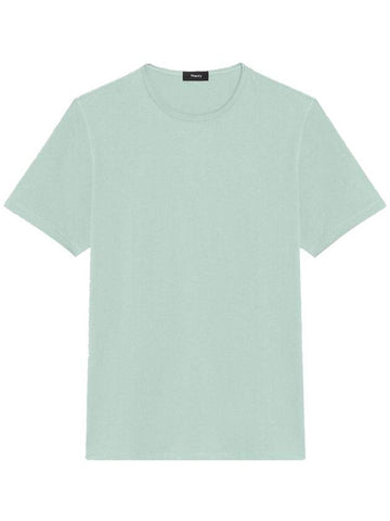 Precise Luxe Cotton Jersey Short Sleeve T-Shirt Blue Surf - THEORY - BALAAN