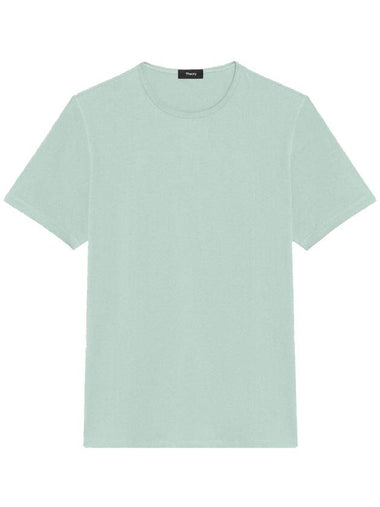 Precise Luxe Cotton Jersey Short Sleeve T-Shirt Blue Surf - THEORY - BALAAN