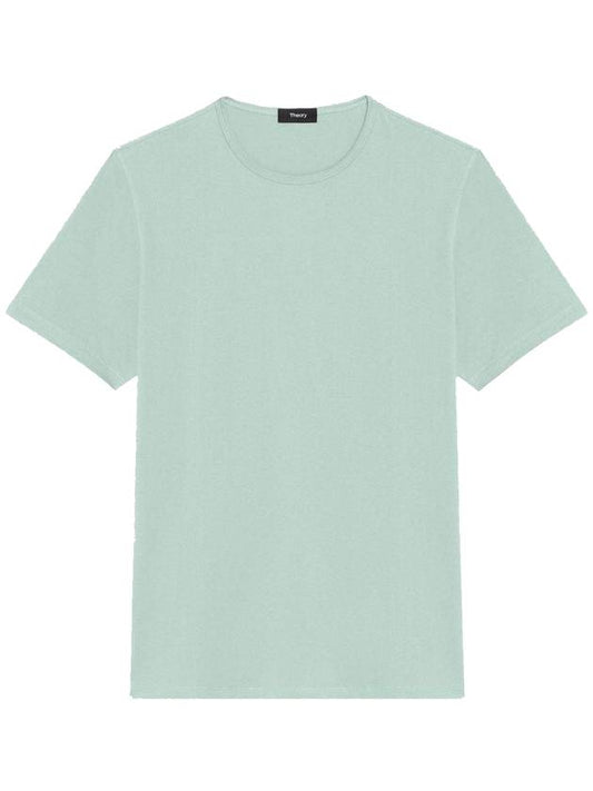 Precise Luxe Cotton Jersey Short Sleeve T-Shirt Blue Surf - THEORY - BALAAN