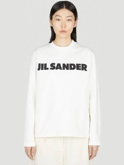 Logo Print Long Sleeve T Shirt White - JIL SANDER - BALAAN 2