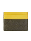 Intrecciato Two-Tone Card Wallet Yellow - BOTTEGA VENETA - BALAAN 1