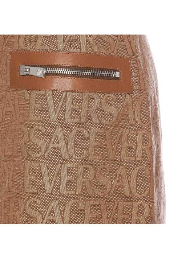 Women's All-Over Logo Mini H-Line Skirt Brown - VERSACE - BALAAN 4