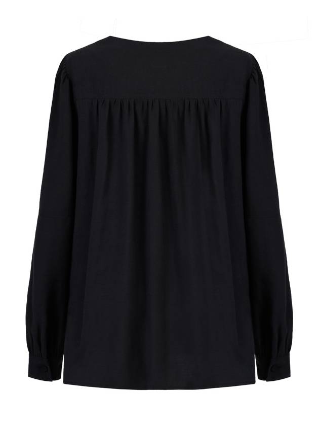 Helena round neck puff shirring blouse black HELENA23BK - RAMUSTUDIO - BALAAN 3