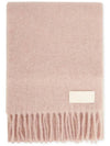 Logo Patch Fringe Wool Muffler Nude Pink - AMI - BALAAN 2