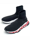 Men's Speedrunner Red Logo High Top Sneakers Black - BALENCIAGA - BALAAN 3