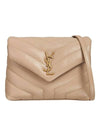 Loulou Toy Matelasse Shoulder Bag Dark Beige - SAINT LAURENT - BALAAN 1