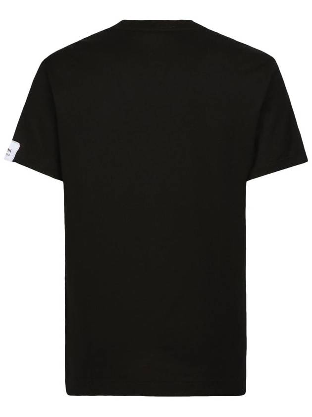 patch detail cotton round neck short sleeve t-shirt black - DOLCE&GABBANA - BALAAN 3