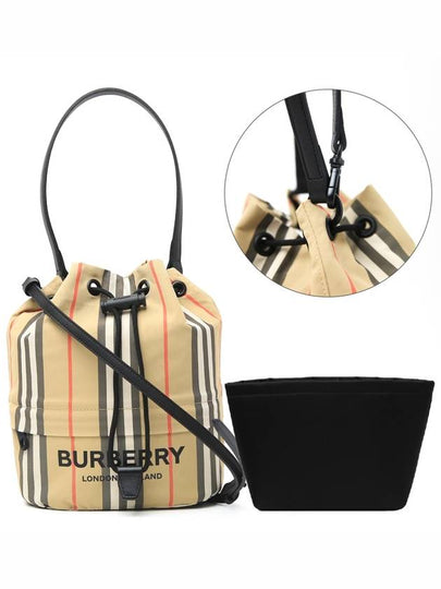 Icon Stripe Econyl Drawcord Bucket Bag Archive Beige - BURBERRY - BALAAN 2