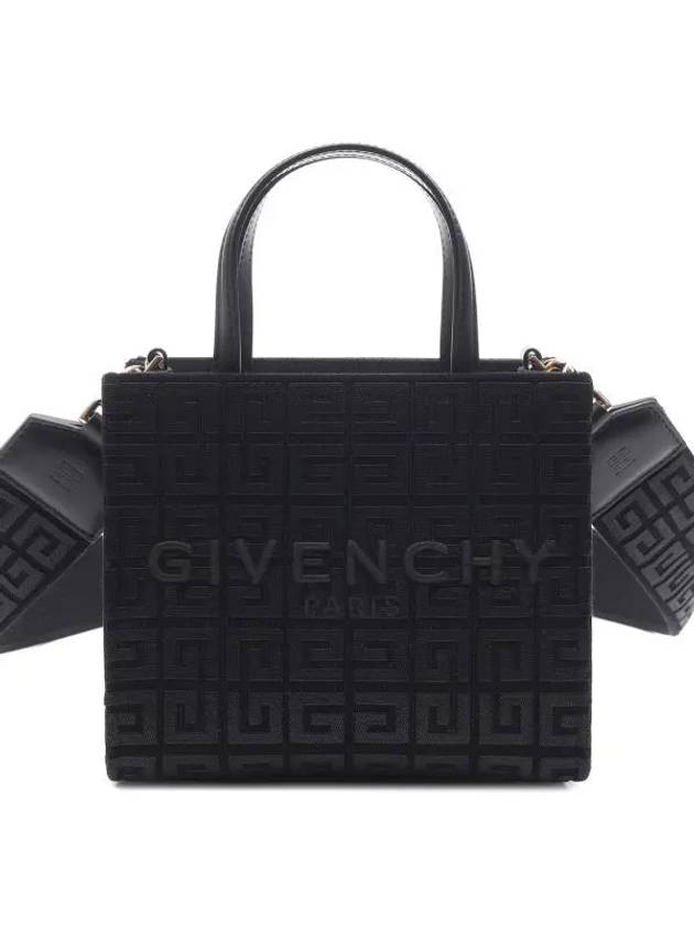 Mini G-Tote Shopping Bag In 4G Embroidery Black - GIVENCHY - BALAAN 2