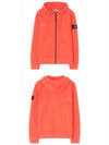 Wappen Patch Pocket Zip Up Hoodie Orange - STONE ISLAND - BALAAN 5