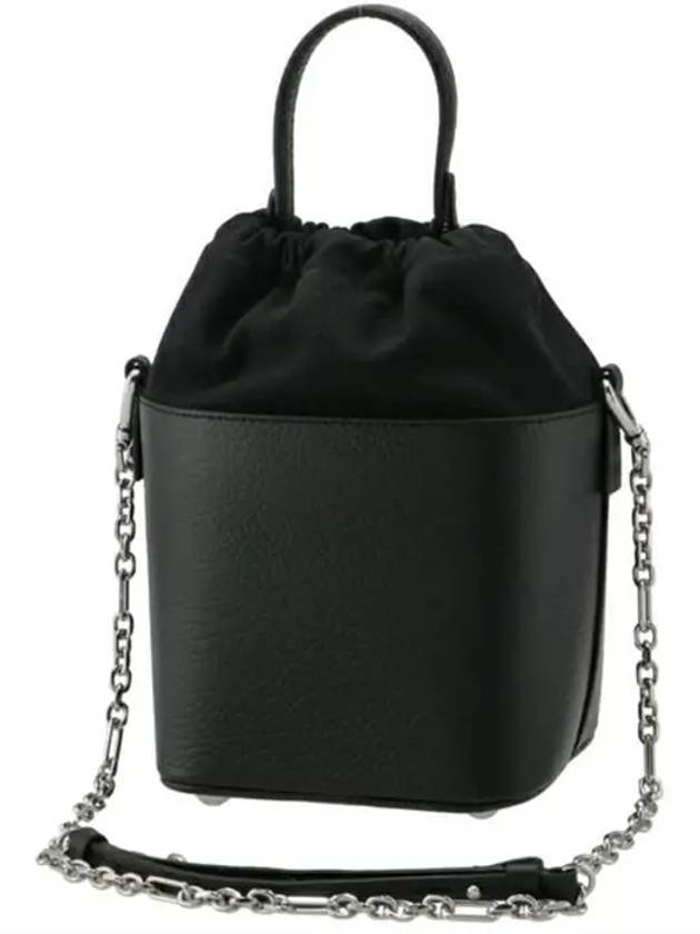 5AC Number Logo Texture Leather Bucket Bag Black - MAISON MARGIELA - BALAAN 4