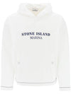 Old Treatment Oversized Fit Cotton Hoodie White - STONE ISLAND - BALAAN 1