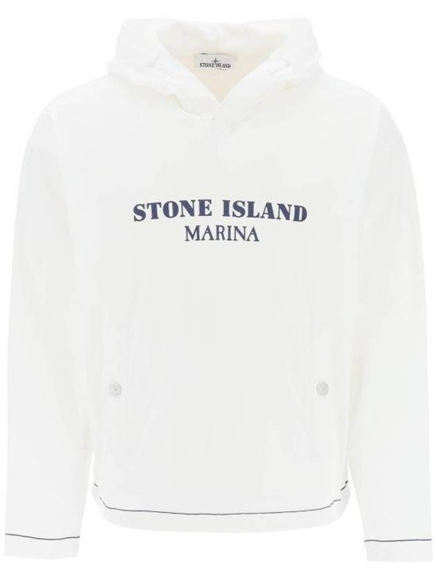 Old Treatment Oversized Fit Cotton Hoodie White - STONE ISLAND - BALAAN 2