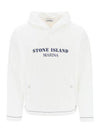 Old Treatment Oversized Fit Cotton Hoodie White - STONE ISLAND - BALAAN 1