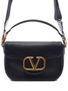 Alltime Soft Grain Calfskin Shoulder Bag Black - VALENTINO - BALAAN 3