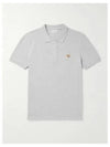 Fox Head Patch Cotton Polo Shirt Grey - MAISON KITSUNE - BALAAN 2