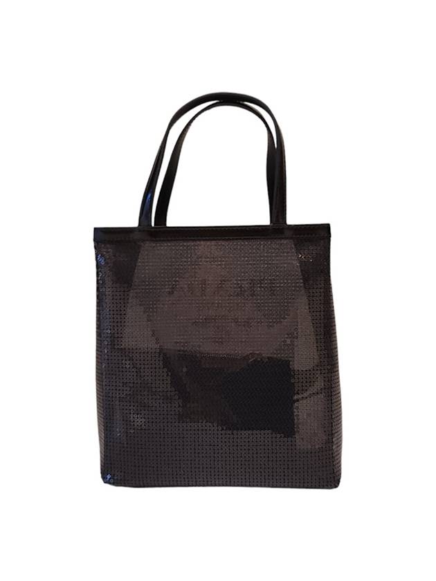 Small Sequin Mesh Tote Bag Black - PRADA - BALAAN 4