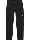 Men's Wappen Logo Cargo Straight Pants Black - STONE ISLAND - BALAAN 2