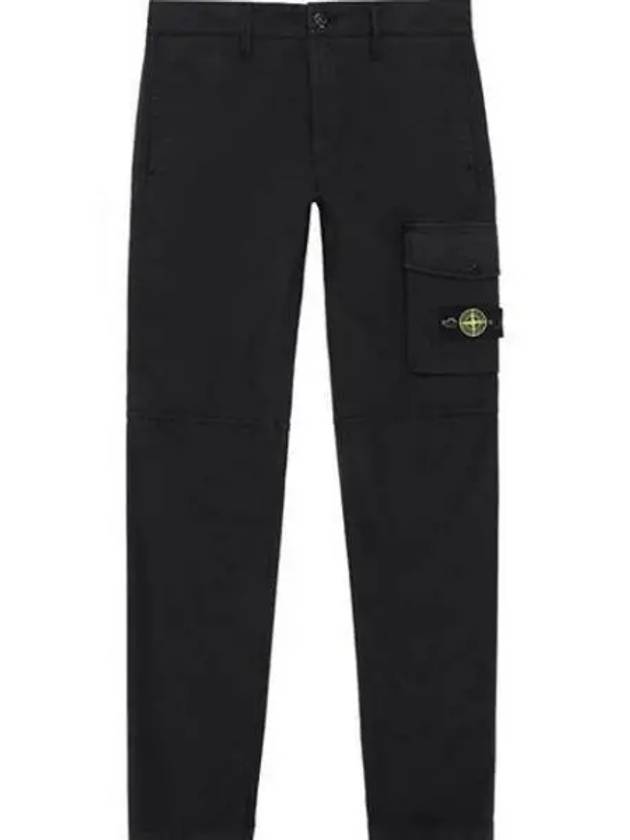 Men's Wappen Logo Cargo Straight Pants Black - STONE ISLAND - BALAAN 2