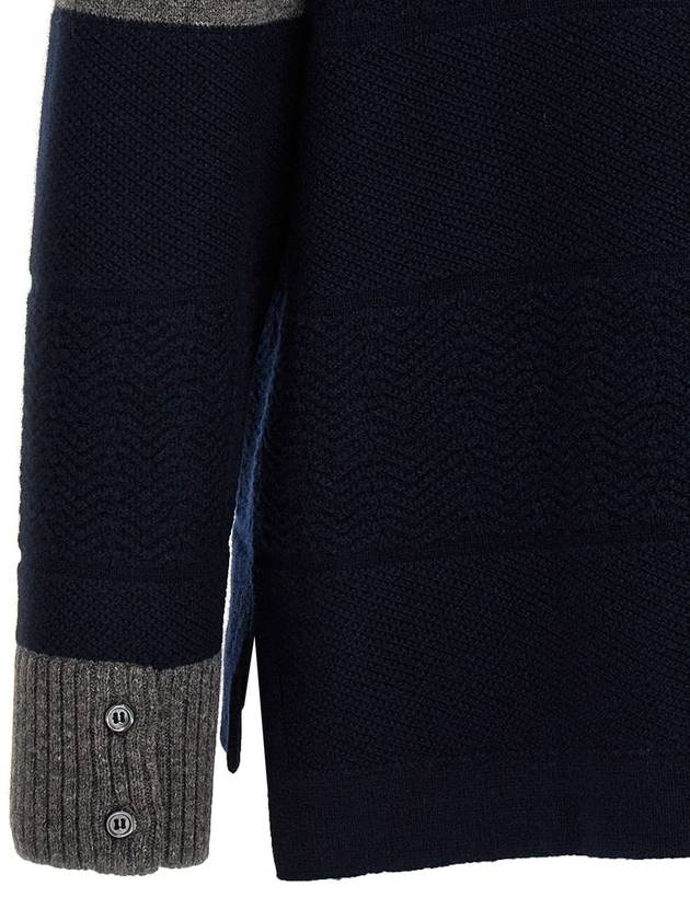 4-bar Striped Knit Top Navy - THOM BROWNE - BALAAN 5