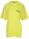 Political Campaign Wave Front Large Short Sleeve T-Shirt Neon Yellow - BALENCIAGA - BALAAN 1