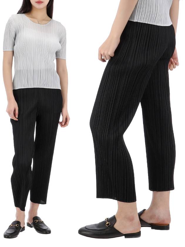 Pleats Basic Straight Pants Black - ISSEY MIYAKE - BALAAN 2