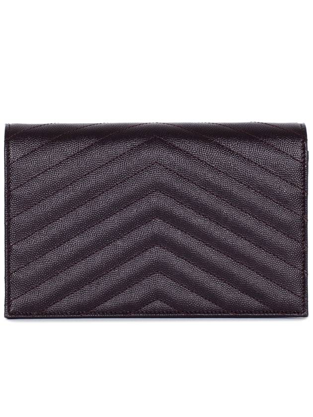 Monogram Matelasse Envelope Chain Cross Bag Dark Brown - SAINT LAURENT - BALAAN 5