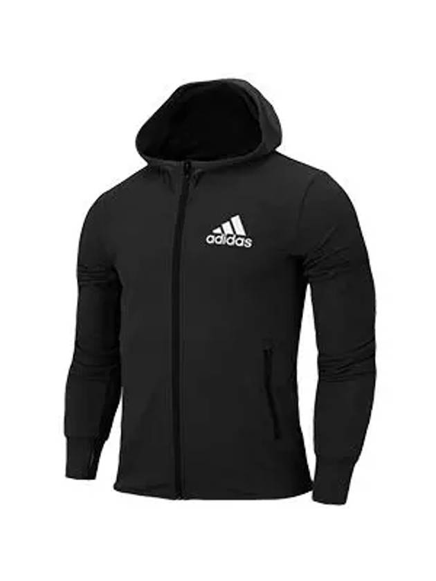 Aeroready Hooded Jacket Black - ADIDAS - BALAAN 3