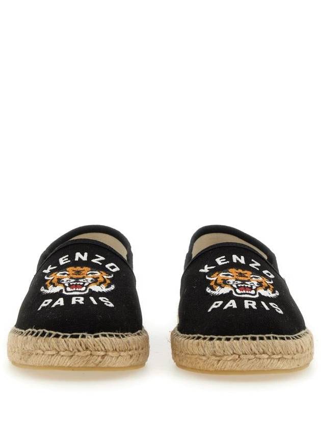 Lucky Tiger Embroidery Canvas Espadrilles Black - KENZO - BALAAN 6