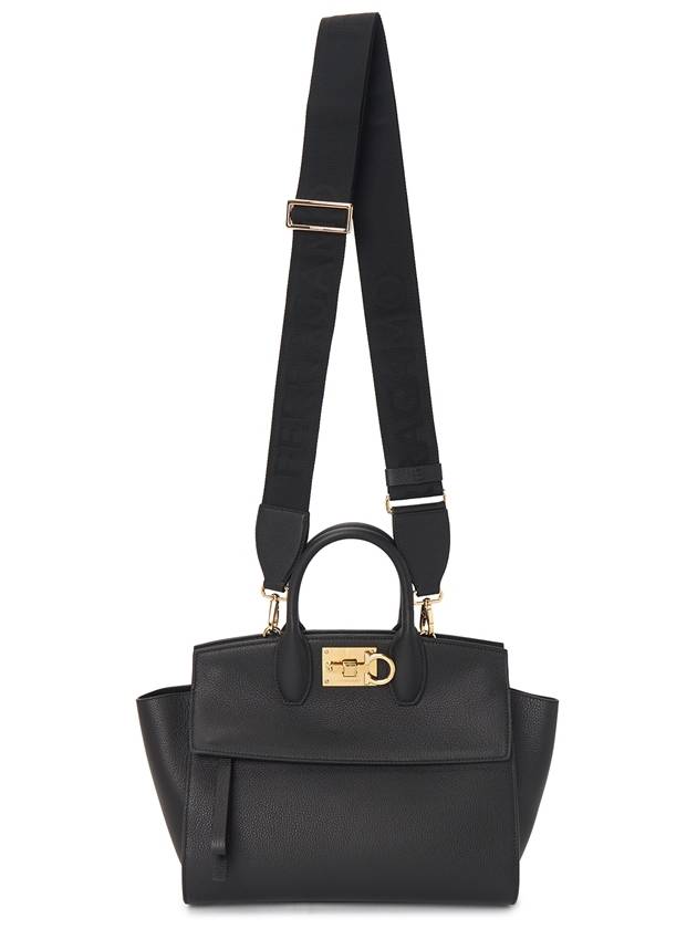 Studio Soft Top Handle Tote Bag Black - SALVATORE FERRAGAMO - BALAAN 9