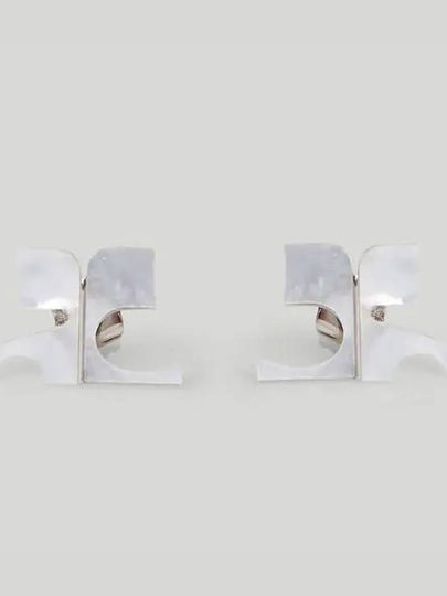 AC Stud Pearl Earrings Silver - COURREGES - BALAAN 2