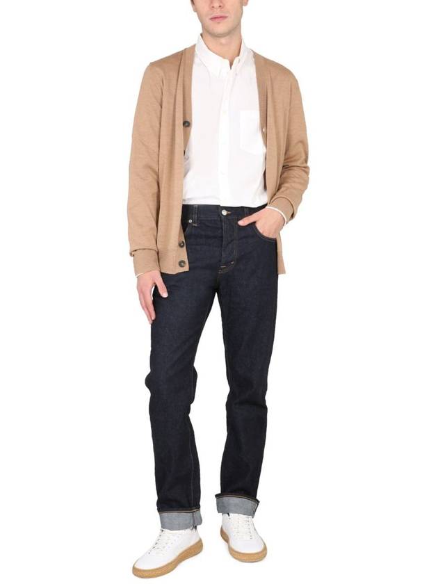 Samuel V-Neck Wool Cardigan Beige - A.P.C. - BALAAN 3