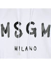 Brushed Logo Print Cotton Hoodie White - MSGM - BALAAN 7