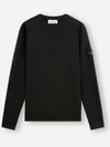 Heavy Cotton Jersey Crewneck Sweatshirt Black - STONE ISLAND - BALAAN 3