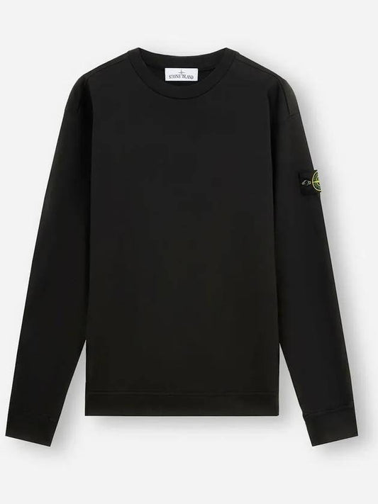 Heavy Cotton Jersey Crewneck Sweatshirt Black - STONE ISLAND - BALAAN 2