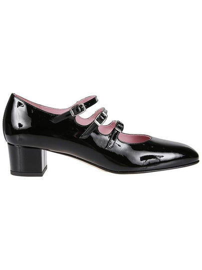 Women's Kina Pattern Leather Mary Jane Pumps Black - CAREL - BALAAN 2