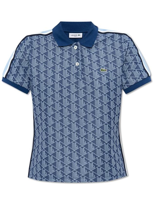 Lacoste Polo With Monogram, Women's, Blue - LACOSTE - BALAAN 1