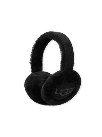 Sheepskin Embroidery Earmuff Black - UGG - BALAAN 1