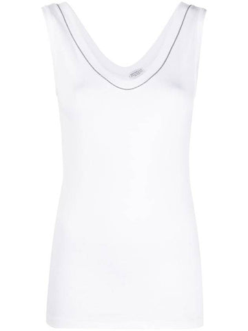 V-neck tank top M0TC8BJ312 C159 BIANCO B0170252019 - BRUNELLO CUCINELLI - BALAAN 1