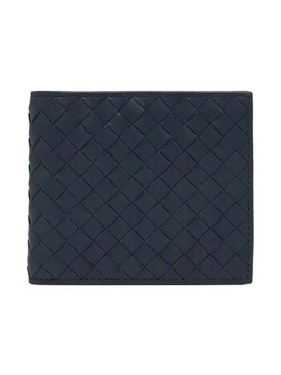 Intrecciato Calf Leather Half Wallet Navy - BOTTEGA VENETA - BALAAN 2