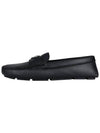 Triangle Logo Leather Driving Shoes Black - PRADA - BALAAN 4