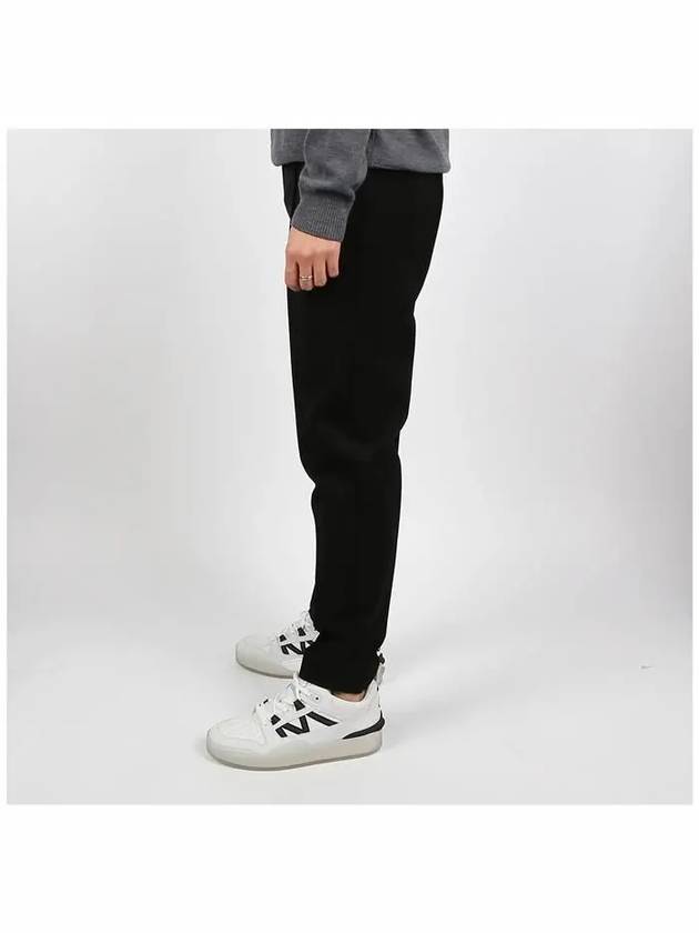 Gabardine Slim Fit Straight Pants Black - PRADA - BALAAN 4