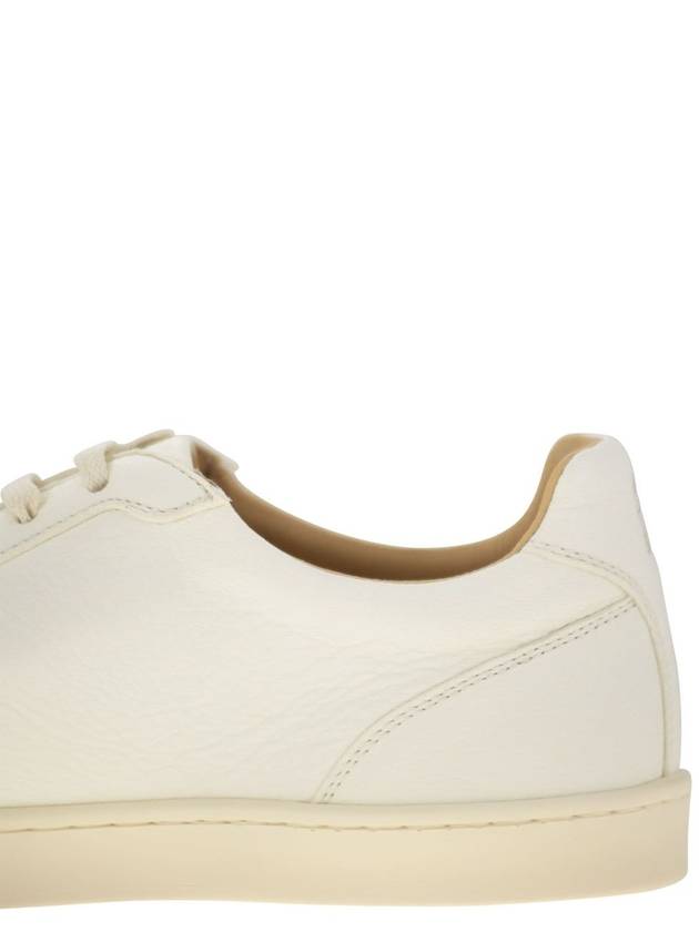 Grain Leather Low Top Sneakers White - BRUNELLO CUCINELLI - BALAAN 8