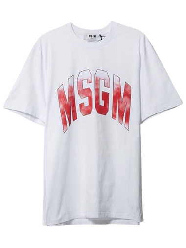 Logo Print Short Sleeve T-Shirt White - MSGM - BALAAN 1