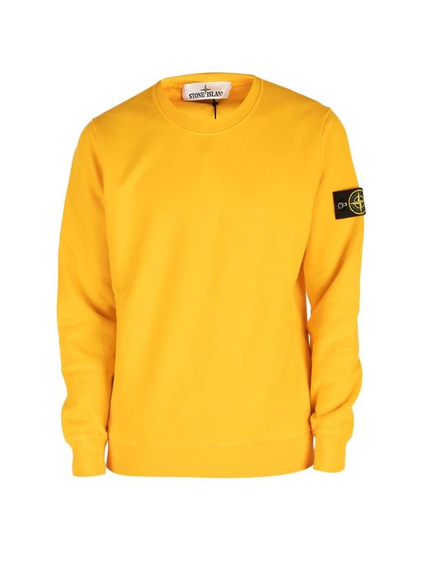 Wappen Patch Crew Neck Sweatshirt Yellow - STONE ISLAND - BALAAN.