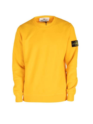 Wappen Patch Crew Neck Sweatshirt Yellow - STONE ISLAND - BALAAN 1