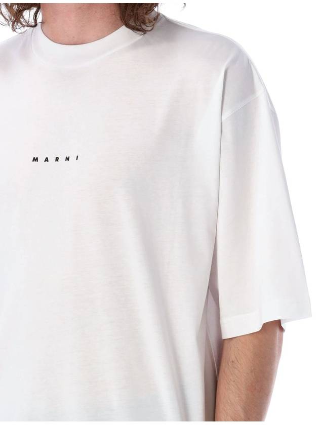 Logo Organic Cotton Short Sleeve T-Shirt White - MARNI - BALAAN 4