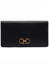 Gancini Continental Long Wallet Black - SALVATORE FERRAGAMO - BALAAN 1